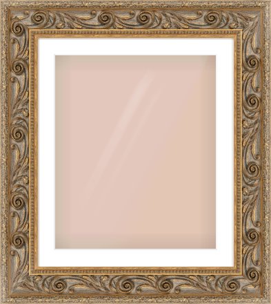 Gold Spoon Frame for 50 × 60cm artwork, with Smooth White Single Mount