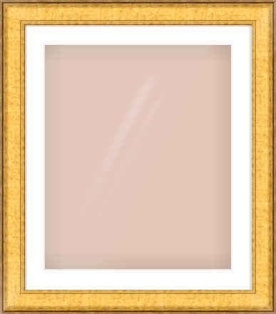 Gold Flat Frame for 50 × 60cm artwork, with Smooth White Single Mount