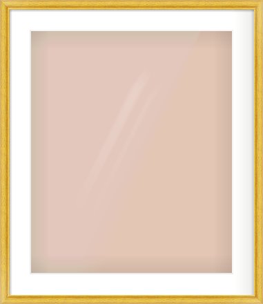Gold Cushion Frame for 50 × 60cm artwork, with Smooth White Single Mount