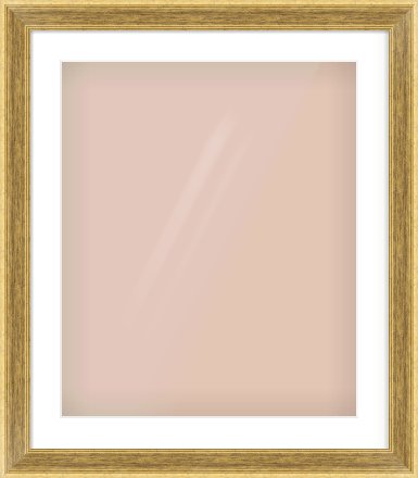 Gold Flat Frame for 50 × 60cm artwork, with Smooth White Single Mount