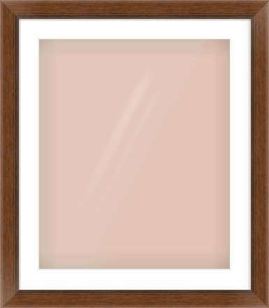 Brown Flat Frame for 50 × 60cm artwork, with Smooth White Single Mount