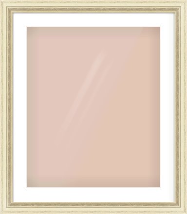 Ivory Distressed Frame for 50 × 60cm artwork, with Smooth White Single Mount