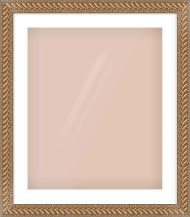 Gold Rope Frame for 50 × 60cm artwork, with Smooth White Single Mount