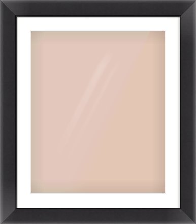 Black Flat Frame for 50 × 60cm artwork, with Smooth White Single Mount