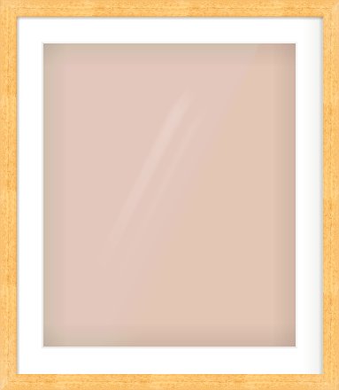 Oak Effect Flat Frame for 50 × 60cm artwork, with Smooth White Single Mount