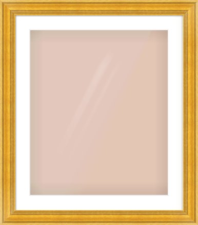 Gold Spoon Frame for 50 × 60cm artwork, with Smooth White Single Mount