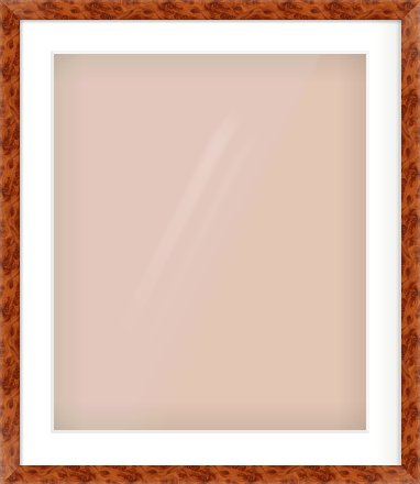 Brown Flat Frame for 50 × 60cm artwork, with Smooth White Single Mount