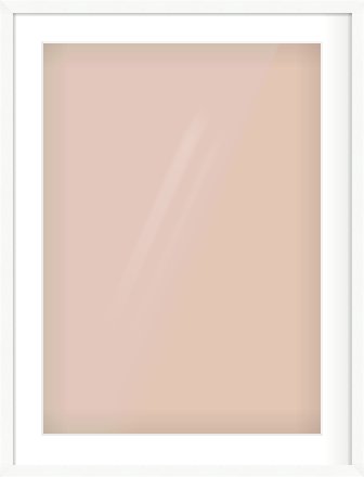White Wood Grain Flat Frame for 50 × 70cm artwork, with Smooth White Single Mount