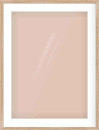 Oak Veneer Flat Frame for 50 × 70cm artwork, with Smooth White Single Mount
