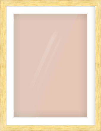 Natural Wood Cushion Frame for 50 × 70cm artwork, with Smooth White Single Mount