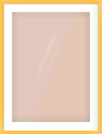 Yellow Paint Flat Frame for 50 × 70cm artwork, with Smooth White Single Mount