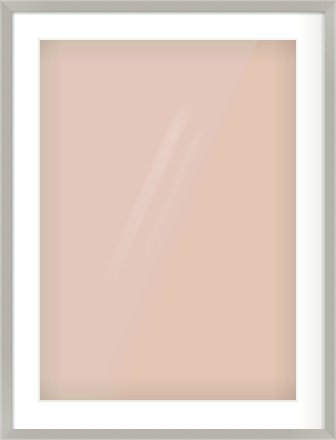 Grey Flat Frame for 50 × 70cm artwork, with Smooth White Single Mount