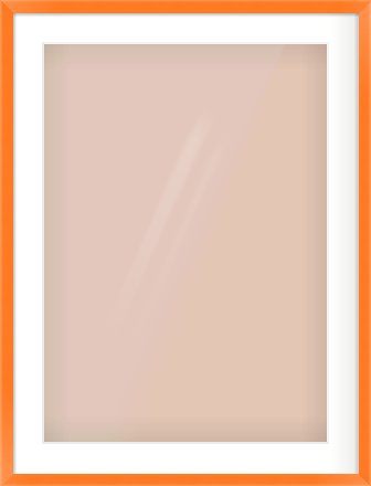 Orange Paint Flat Frame for 50 × 70cm artwork, with Smooth White Single Mount