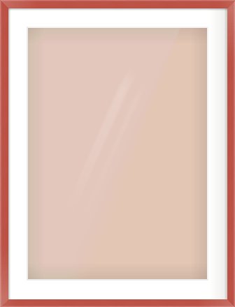 Red Paint Flat Frame for 50 × 70cm artwork, with Smooth White Single Mount