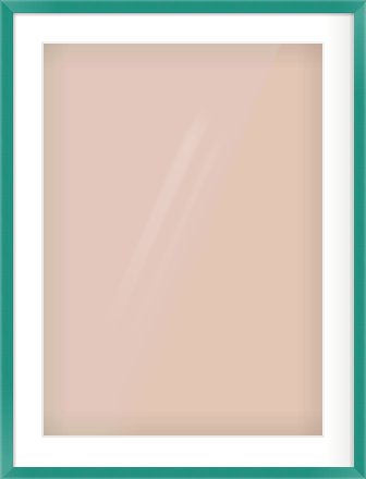 Green Paint Flat Frame for 50 × 70cm artwork, with Smooth White Single Mount