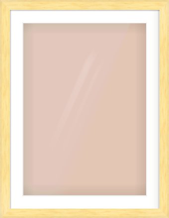 Natural Wood Stepped Flat Frame for 50 × 70cm artwork, with Smooth White Single Mount