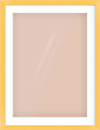 Yellow Paint Flat Frame for 50 × 70cm artwork, with Smooth White Single Mount