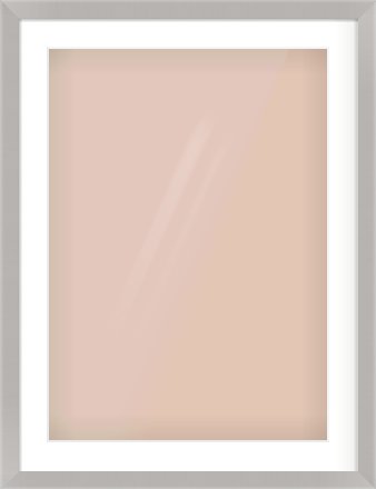 Grey Flat Frame for 50 × 70cm artwork, with Smooth White Single Mount