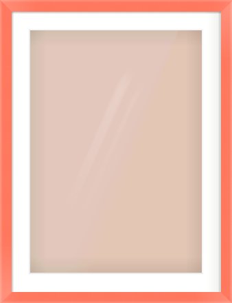 Orange Paint Flat Frame for 50 × 70cm artwork, with Smooth White Single Mount