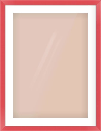 Red Paint Flat Frame for 50 × 70cm artwork, with Smooth White Single Mount