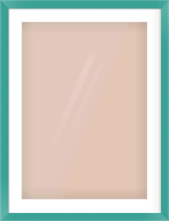 Green Paint Flat Frame for 50 × 70cm artwork, with Smooth White Single Mount