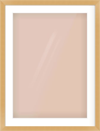 Matte Gold Flat Frame for 50 × 70cm artwork, with Smooth White Single Mount