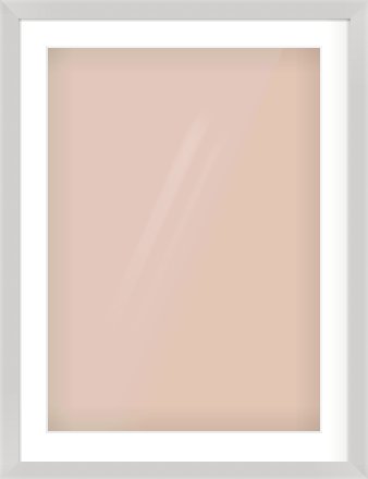 Matte Silver Flat Frame for 50 × 70cm artwork, with Smooth White Single Mount