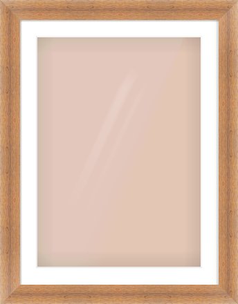 Antique Pine Flat Frame for 50 × 70cm artwork, with Smooth White Single Mount