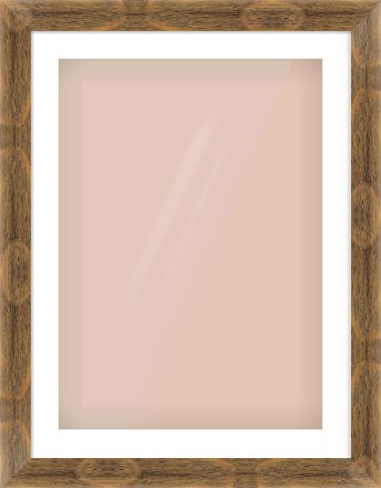 Characteristic Brown Flat Frame for 50 × 70cm artwork, with Smooth White Single Mount