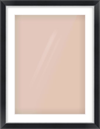 Black/Silver Reverse Frame for 50 × 70cm artwork, with Smooth White Single Mount