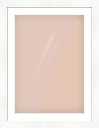 White Reverse Frame for 50 × 70cm artwork, with Smooth White Single Mount