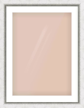 Silver Reverse Frame for 50 × 70cm artwork, with Smooth White Single Mount