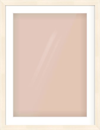 Natural Wood Flat Frame for 50 × 70cm artwork, with Smooth White Single Mount