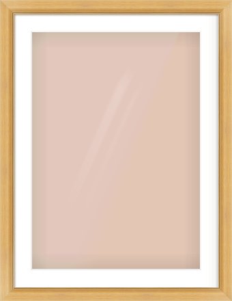 Natural Wood Reverse Frame for 50 × 70cm artwork, with Smooth White Single Mount