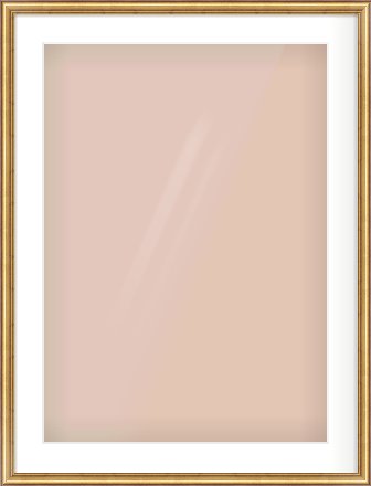 Gold Dome Frame for 50 × 70cm artwork, with Smooth White Single Mount