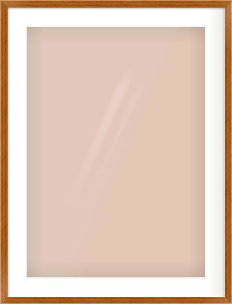 Natural Wood Flat Frame for 50 × 70cm artwork, with Smooth White Single Mount
