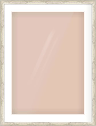 Champagne Silver with Black Sides Cushion Frame for 50 × 70cm artwork, with Smooth White Single Mount