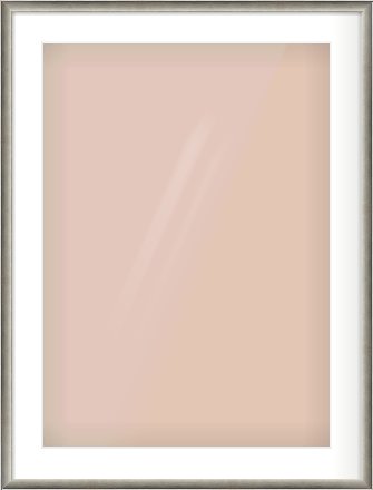 Silver Cushion Frame for 50 × 70cm artwork, with Smooth White Single Mount