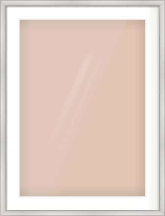 Silver Cushion Frame for 50 × 70cm artwork, with Smooth White Single Mount