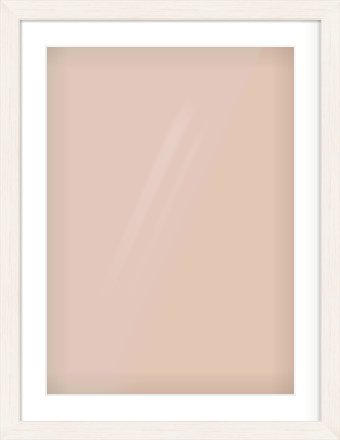 Ivory Driftwood Flat Frame for 50 × 70cm artwork, with Smooth White Single Mount