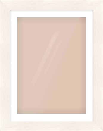 Ivory Driftwood Flat Frame for 50 × 70cm artwork, with Smooth White Single Mount