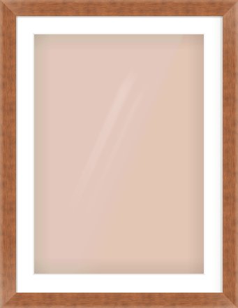 Bronze Flat Frame for 50 × 70cm artwork, with Smooth White Single Mount