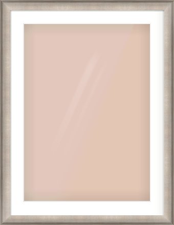 Champagne Silver Scoop Frame for 50 × 70cm artwork, with Smooth White Single Mount