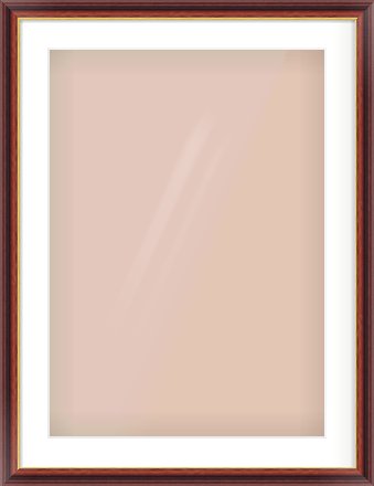 Brown Reverse Frame for 50 × 70cm artwork, with Smooth White Single Mount