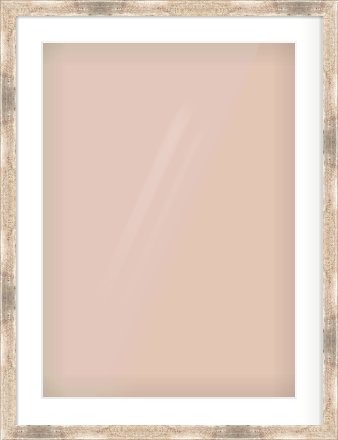 Silver Flat Frame for 50 × 70cm artwork, with Smooth White Single Mount