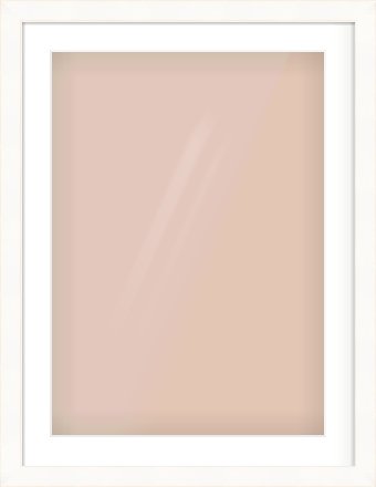 White Flat With Bevel Frame for 50 × 70cm artwork, with Smooth White Single Mount