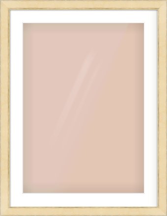 Gold Flat Frame for 50 × 70cm artwork, with Smooth White Single Mount