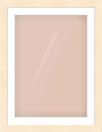 Natural Wood Flat Frame for 50 × 70cm artwork, with Smooth White Single Mount