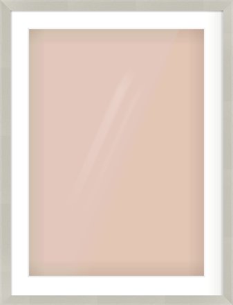 Grey Flat Frame for 50 × 70cm artwork, with Smooth White Single Mount