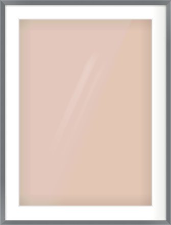 Grey Flat Frame for 50 × 70cm artwork, with Smooth White Single Mount